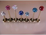 1.2mm PVD Gold Labret Stud with Precosia Ball Body Jewellery